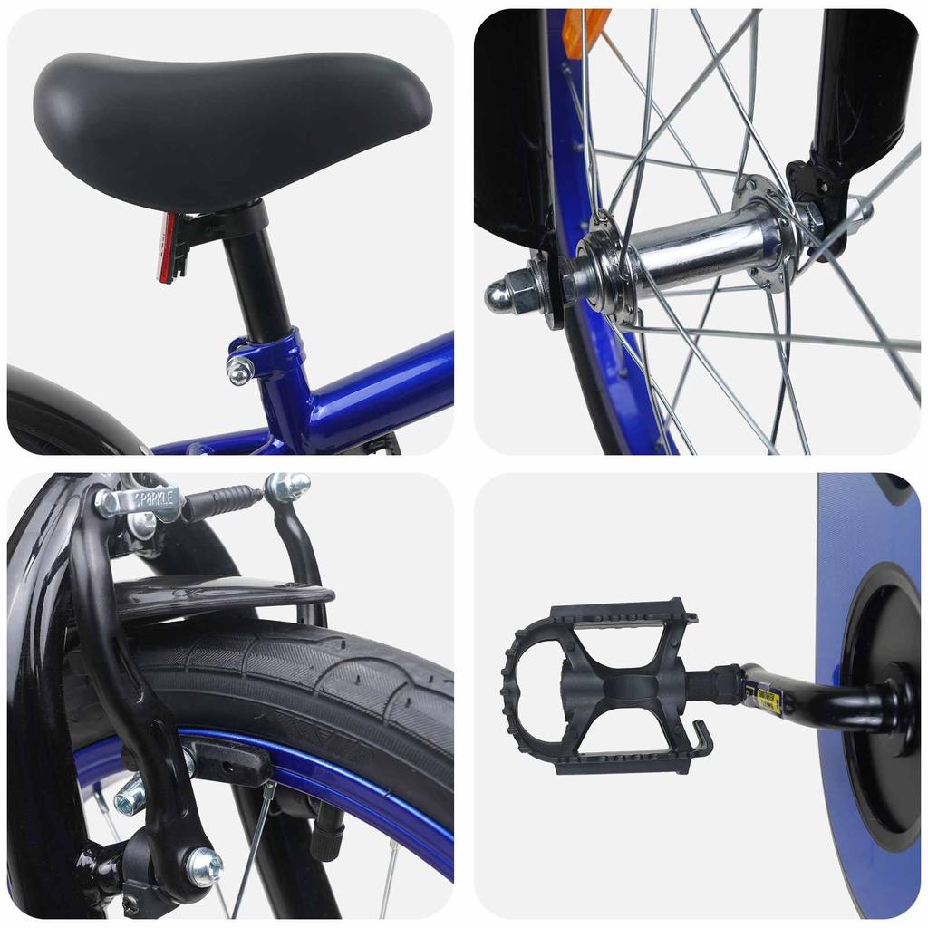 Kids  Bicycle 16 Inch for Ages 4 6 Blue and Black