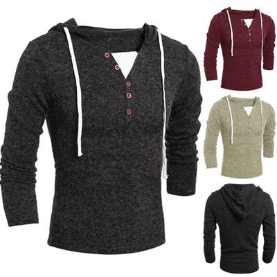 Erkek Kapşonlu Örgü Kazak Ceket Erkek Giyim Slim Fit Kazaklar Kazak