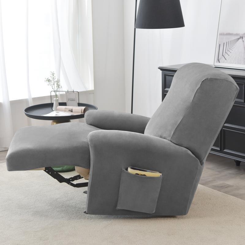 1/3Seater Soft Velvet Recliner Sofa Slipcovers Home Decor Relax Armchair Cover Stretch Dust-proof Reclining Couch Covers Hotel