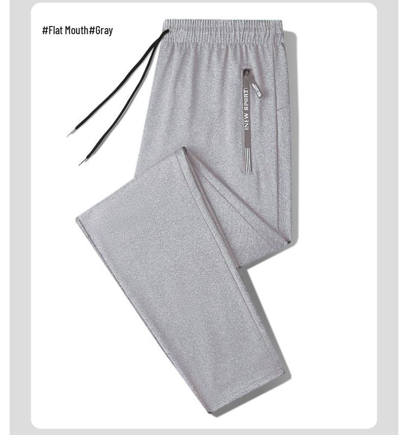 Men's European Size Casual Sports Sweatpants - Solid Color, Drawstring, Autumn/Winter Fitness & Running