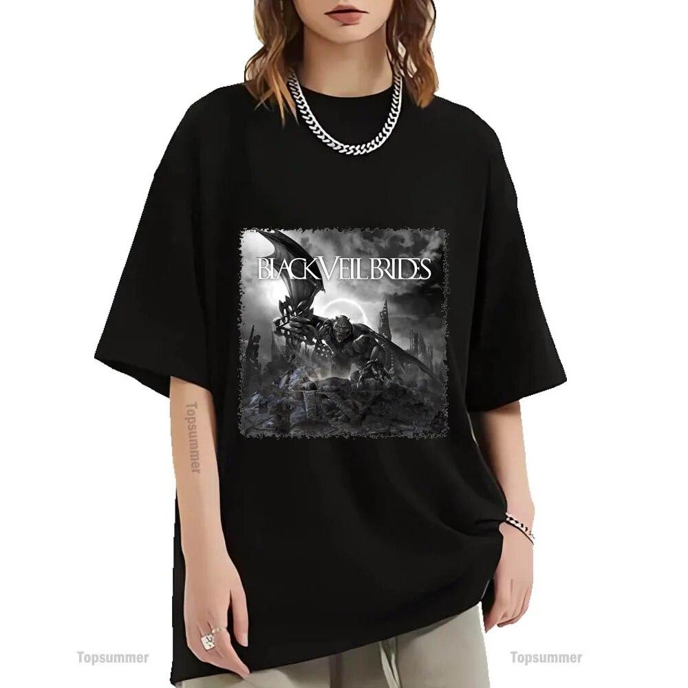 

Футболка с альбомом Black Veil Brides, футболка Black Veil Brides Tour, унисекс, футболка в стиле готического рока с короткими рукавами, женская одежда больших размеров
