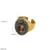 18K Gold Plated Copper Devil's Eye Open Ring Micro Pave Zircon Fashionable Elegant Hand Jewelry