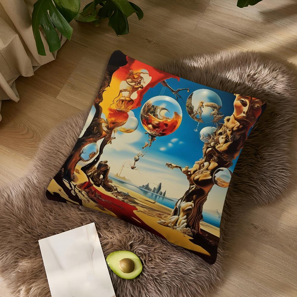 

Art Salvador Dali paintings cushion For Bedroom Car Coffee Shop Room Soft and Living Room Sofa Decorative Pillow Cover Case 30cmx30cm