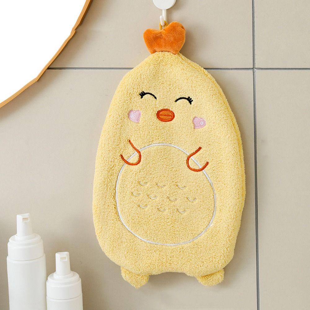 2Pcs Cute Cartoon Chicken Hand Towel Piglet Children's Handkerchief Animal Bath Towel  Kitchen
