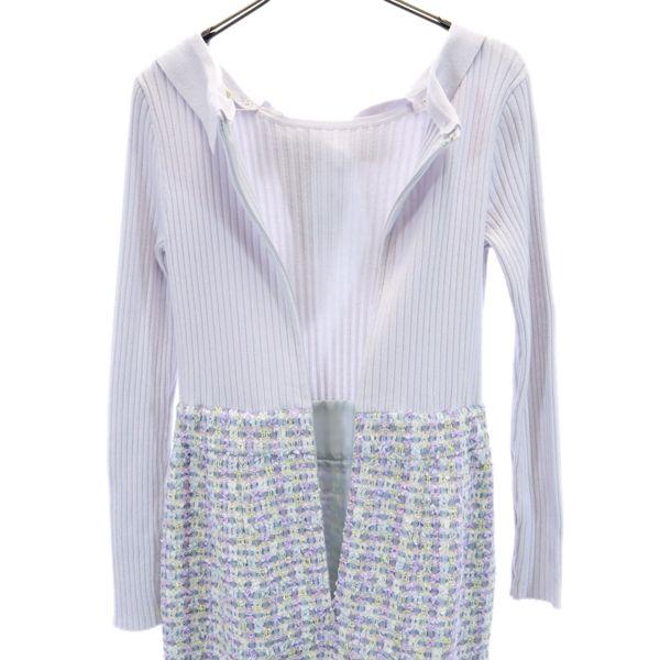 unused Debut de Fiore Check Pattern Long sleeve Rib knit docking one piece Women Used