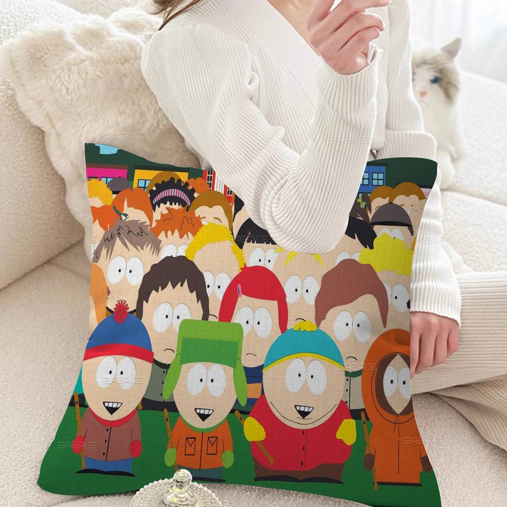 Cartoon S-South Cute P-Park Cushion Cover Pillowcase Upholstery Sofa Throw Pillow Home Decor Pillowcas