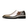 British Style Pointed Toe Gold Chelsea Shoes For Men Casual Leather Men's Dress Shoes Brogue Shoes Male Yuppie Size 47 2026