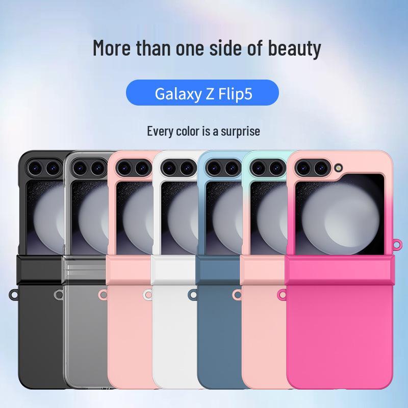 Samsung Z Flip7/6/5 Case: Color Block, Skin-Feel, Double Buckle Hinge Protection