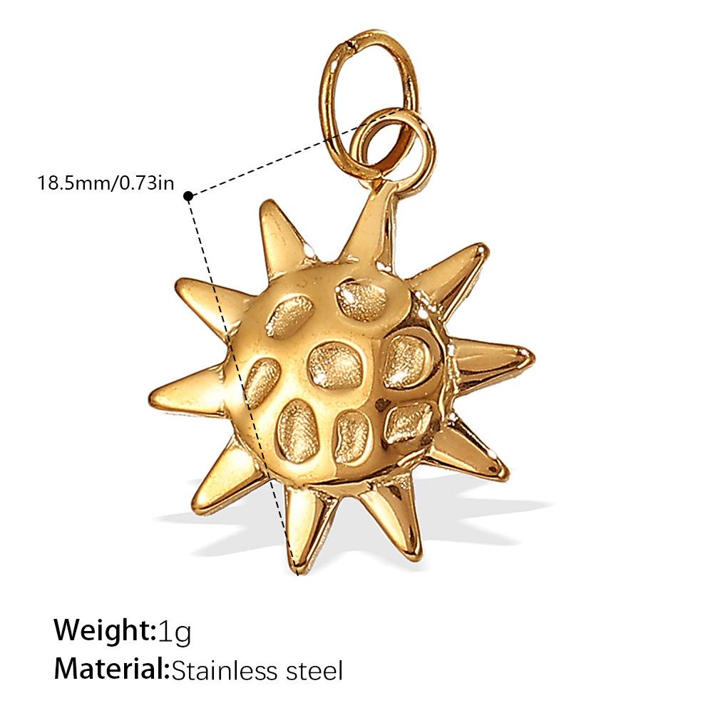 Sun Moon Stainless Steel Gold Plated Pendant Jewelry Versatile Pendant Necklace Women