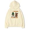 Christmas Preheating Cute Reindeer Print Casual Loose Hoodie Trendy Wear For Teenagers Warm Hoodie