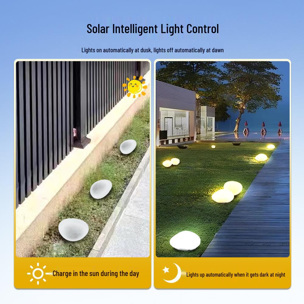 Solar Pebble Lights: Waterproof Outdoor Luminous Stones for Garden and Lawn Landscaping