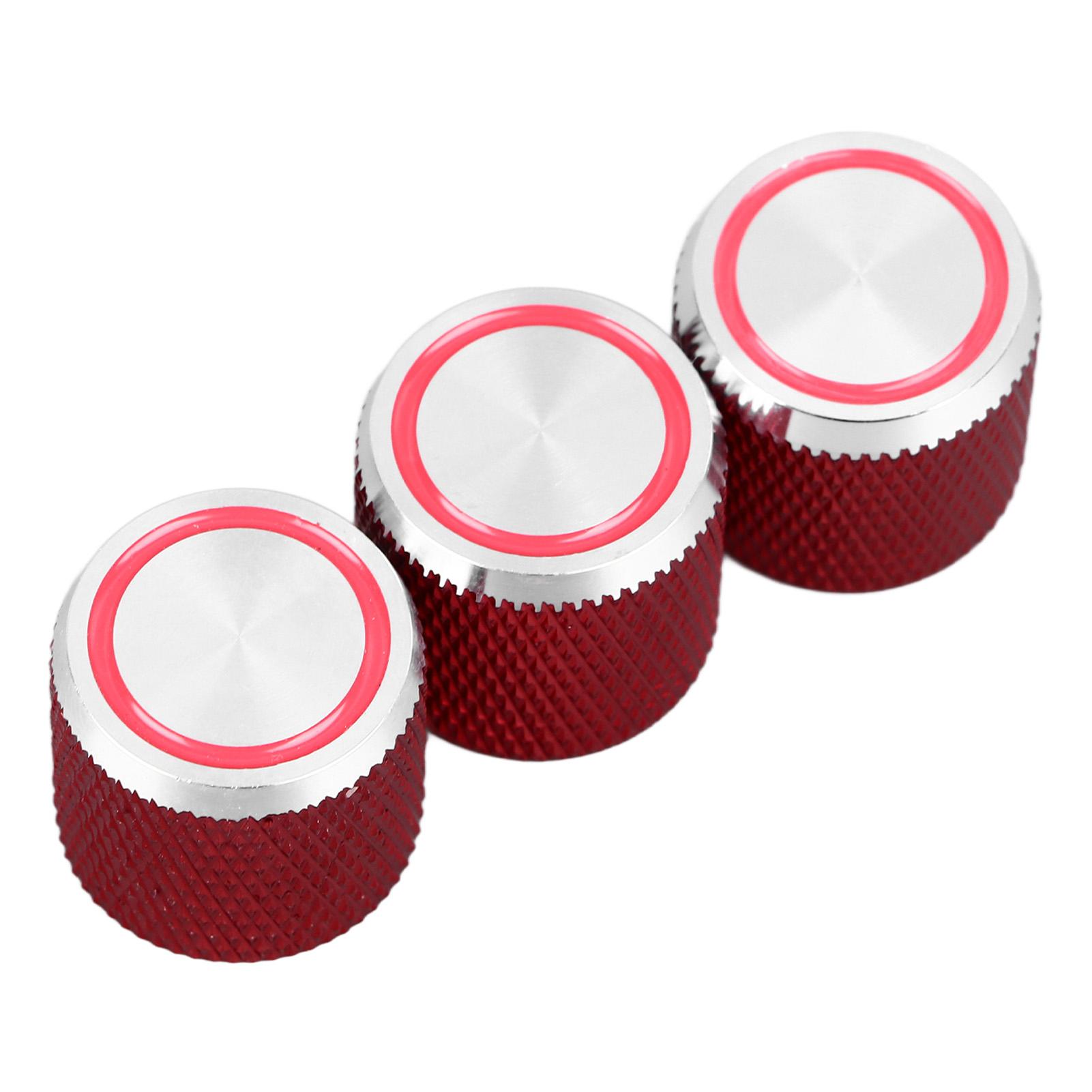 

3PCS Potentiometer Control Knob Red Color Metal Electric Guitar Volume Tone Control Knob for GD138