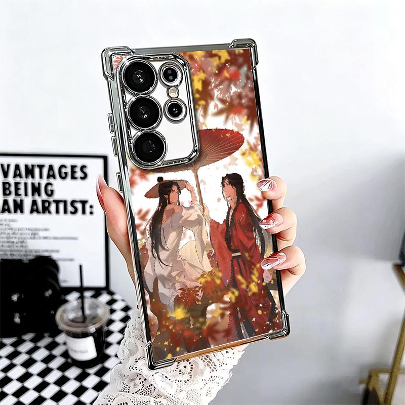 Heaven Official's Blessing Anime Plating Phone Case For Samsung Galaxy S24 S25 FE S26 Edge S23 Ultra S22 S21 Plus S20 Anti-Fall