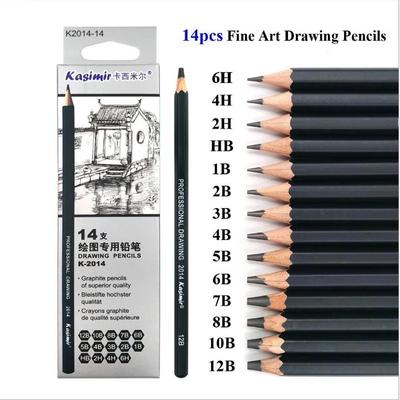 14 Teile/satz Zeichnung Bleistift Set Holz Professionelle Kunst Liefert Harte/Mittel/Weich Skizze Kohle Bleistifte Kunst Malerei Schreibwaren