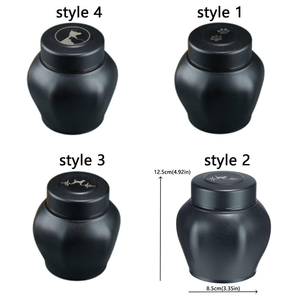 Stainless Steel Pet Memorial Ash Urn Sealed Jar Black Cat Funeral Keepsake Moisture-Proof Dog Cremation Urn Home Memorial