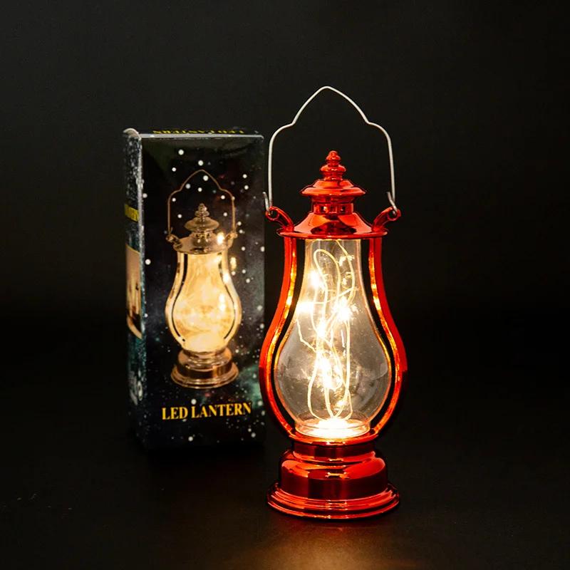 LED Retro Small Oil Lamp Multicolor Interior Decorative Desk Lamp Portable Wind Candle Lamps Decoration Kerosene Lights 2025