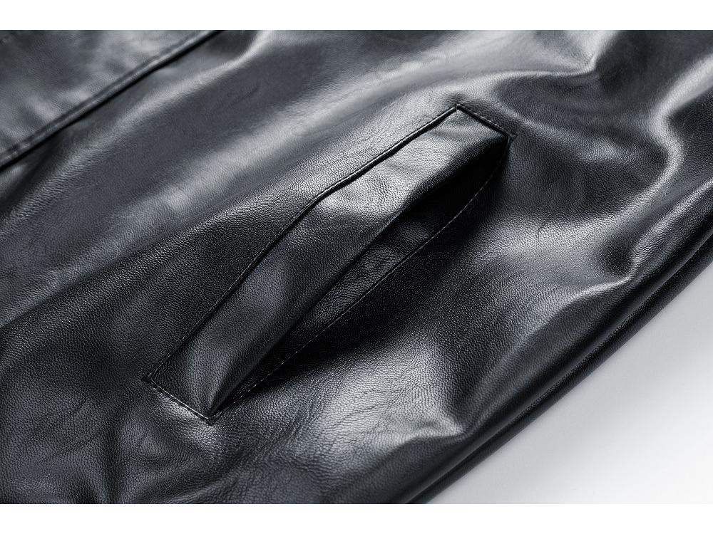 Men's Trendy Streetwear Casual Plus Size Leather Jacket with Lapel for Spring and Autumn