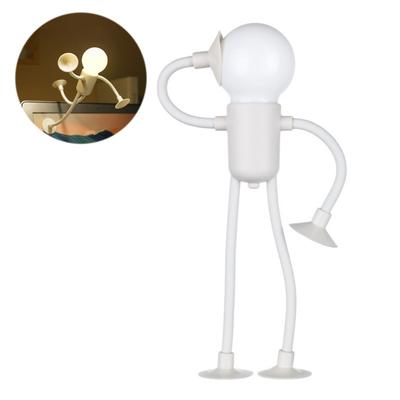 LED noční lampa s proměnlivým tvarem Legrační noční světlo s přísavkou Měkká záře Tvar pro kutily Roztomilá žárovka Muž Mini noční světlo