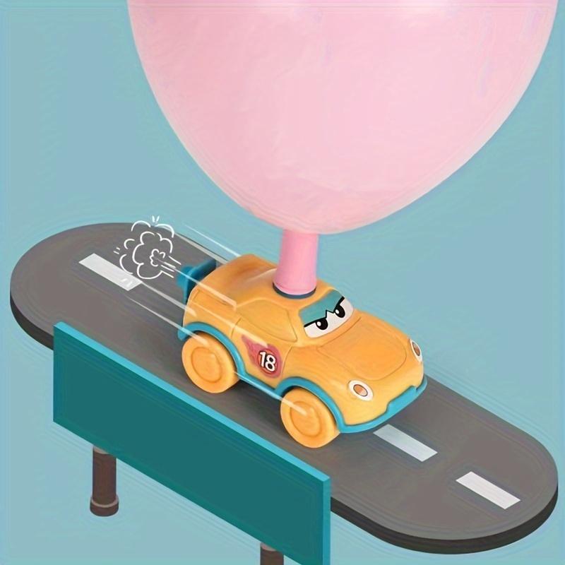 Balloon Powered Car Toy Set with Inflator - Educational Inertial Powered Vehicle for Children Ages 3 and Up,Fun Science Learning Toy, Plastic Material