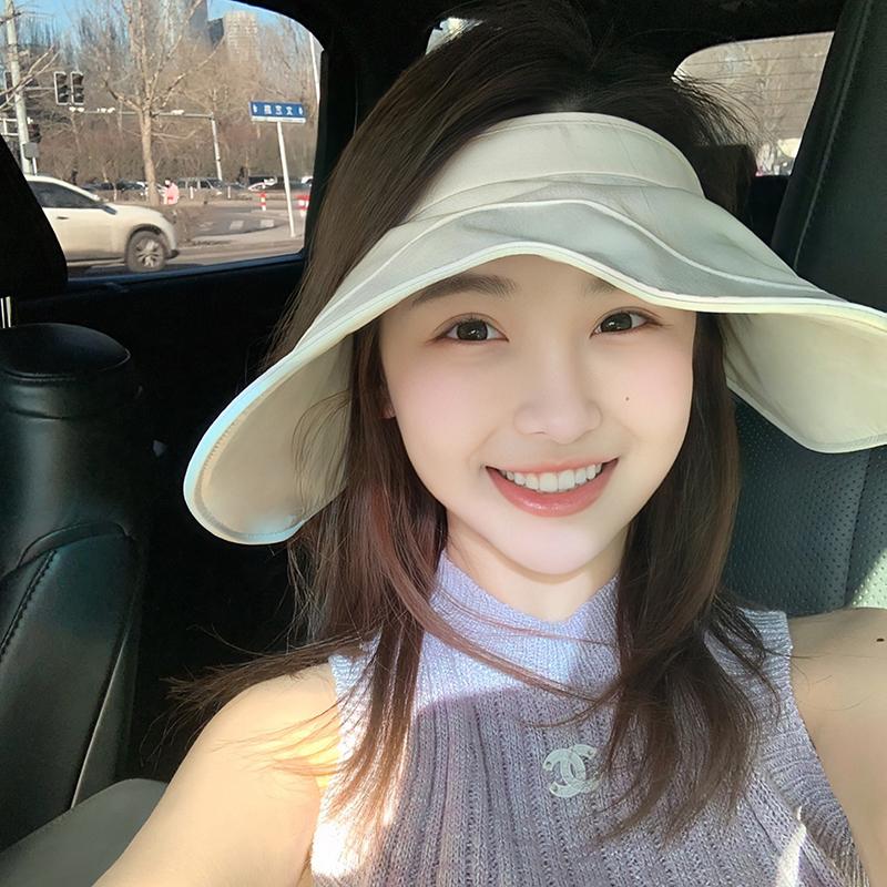 Irregular brim cotton empty top sun hat children versatile travel UV protection foldable sun tide