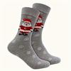 1 Pair of Men'S And Women'S Christmas Style (Santa Claus, Snowflakes) Pattern Mid-Tube Socks, Mainly in Gray, Comfortable Autumn And Winter Warm Socks
