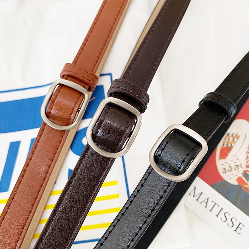 Ins   Simple Women Belts Leather Metal Pin Buckle Waist Belt Thin Belt