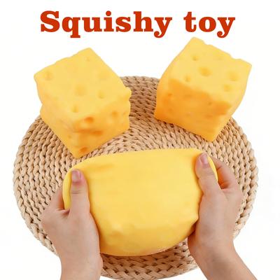 New Giant Cheese Squishy Toy Super Large Slow Rebound Stress Relief Moldable Squeeze Ball Fidget Toy Gift for Adults Kids
