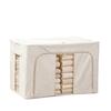 Tianshan Large Capacity Cotton Linen Storage Box: Visual Folding Double Window Organizer for Clothes and Quilts