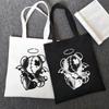 Gothic Evil Bear Women Bag Hip-hop Casual Big Capacity Canvas Bag Ulzzang Letter Women Shoulder Bags Punk Harajuku Shopper Bag