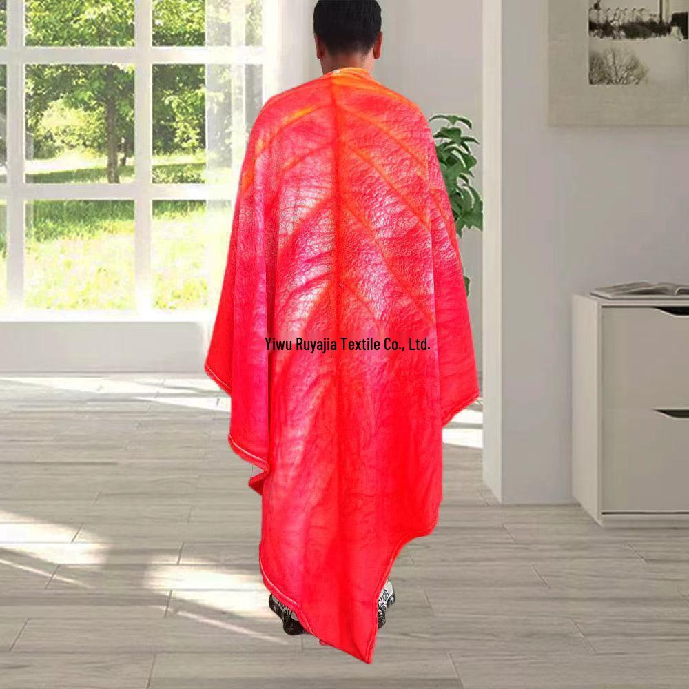 Hot Selling Green Leaf-Shaped Flannel Blanket - Funny Birthday Gift
