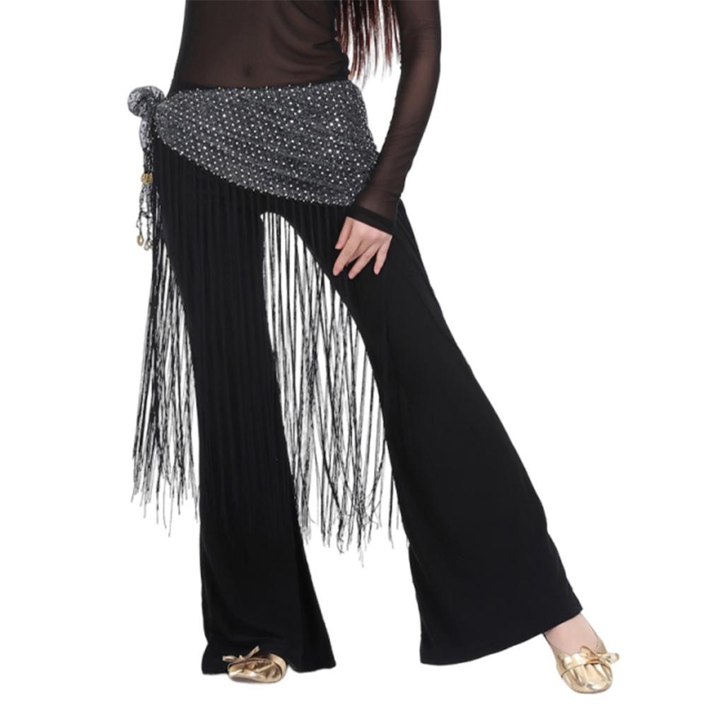 Fashion Sequins Tassels Belly Dance Belt Jazz Dance Street Dance Triangle Hip Scarf Show Costumes Shiny Waist Chain for Women