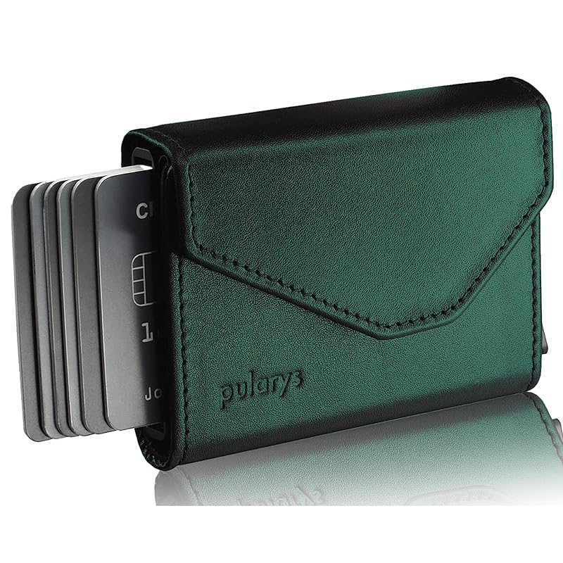 

[Genuine leather luxury Incredible storage capacity in palm size] pularys compact wallet mini wallet wallet mini wallet men s RAVEN RFID wallet