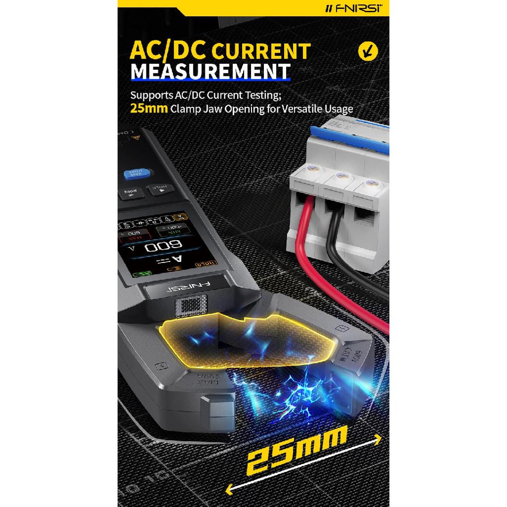 FNIRSI DMC-100 10000 Counts DC AC Current USB rechargeable Clamp Meter Digital Multimeter 600A Amperimetric Clamp NCV Meter Tool