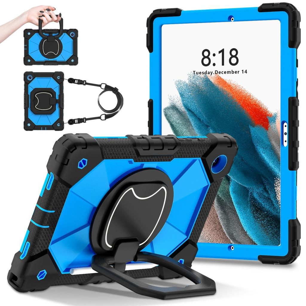 Für Samsung Galaxy Tab A8 10.5 (2021).360° drehbarer Griff, robuster Schutzständer, TPU + PC, 3-in-1, stoßfestes Tablet-PC-Gehäuse