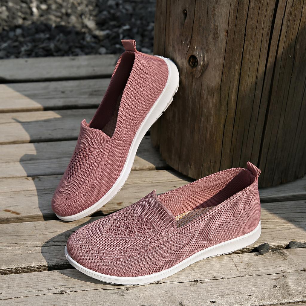 Frühling Sommer Neue Fliegenweberei Slip-On Schuhe Leichte Atmungsaktive Flache Loafer