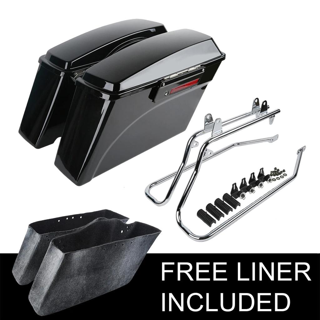 Motorcycle Saddle Bags Bag Conversion Brackets For Harley Softail Heritage Deluxe FXST 1984-2017