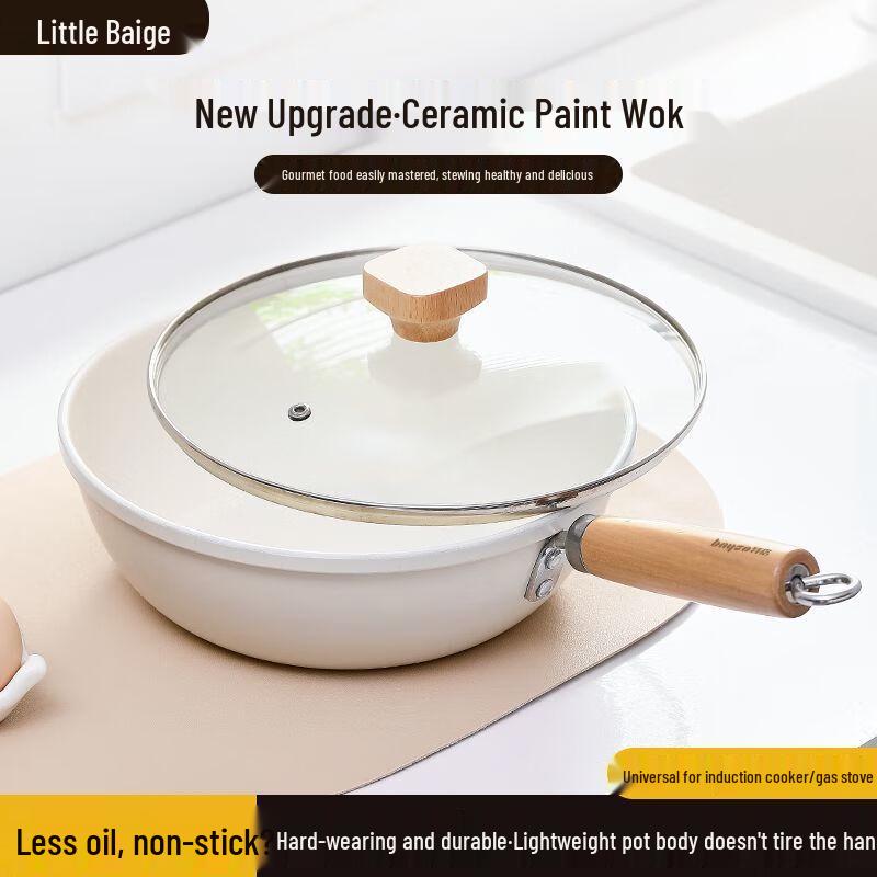 Bayco Non-Stick Wooden Handle Frying Pan