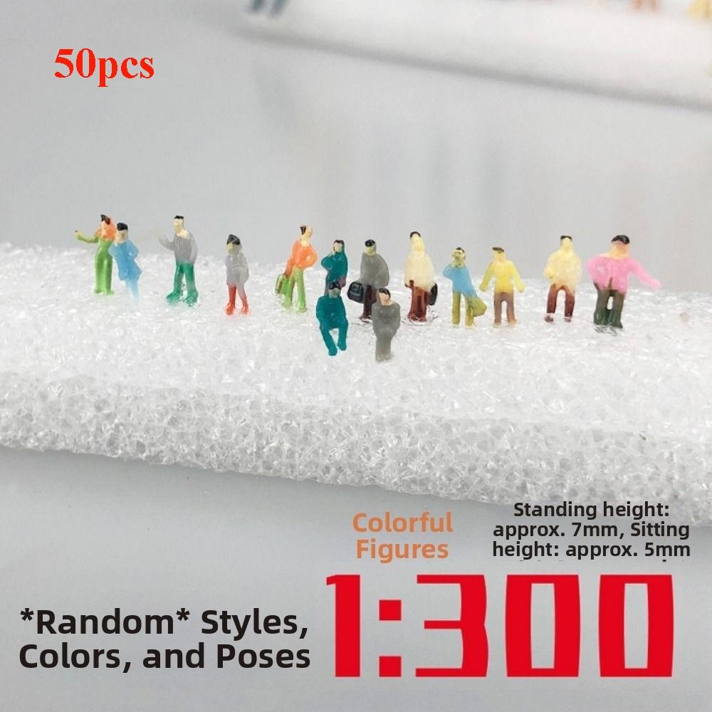 10/50pcs 1:25/1:30/1:300 Scale Model Building People Mixed Color Assorted Poses Train Scenery Passengers Multistyles