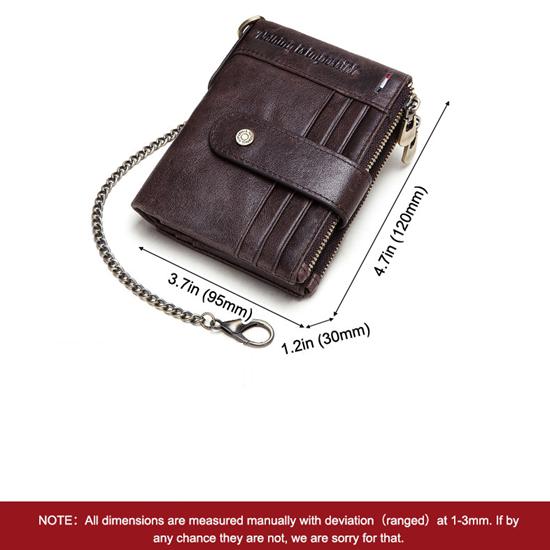 HUMERPAUL Мужские кошельки из натуральной кожи RFID Тонкий двойной засов Короткий мужской — фото 6