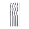 5Pcs/Set Glass Straws Wavy Reusable Drinking Straws Colorful Eco-friendly Straws for Drinks Coffee Milk Tea Straw Barware