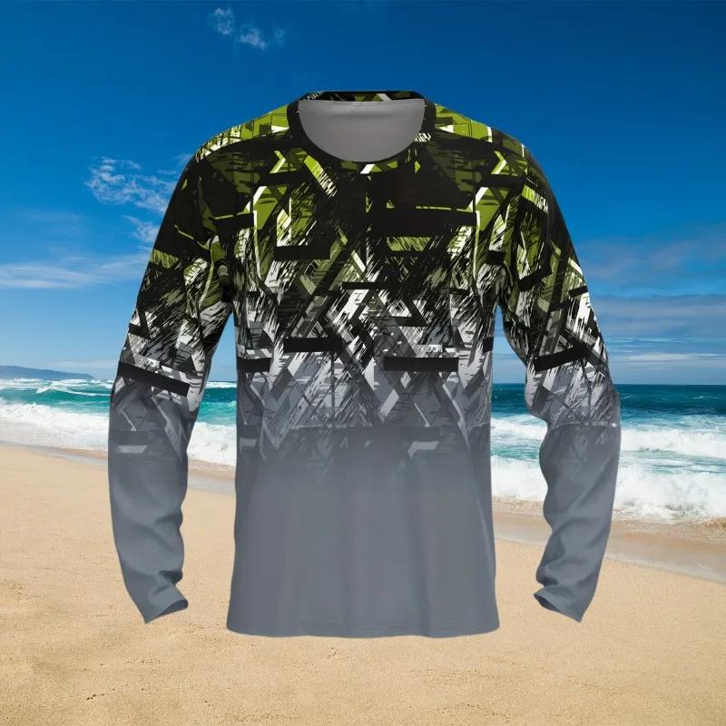Męska koszulka T-shirt Geometria Odzież Ubrania Druk 3D Ulica Wakacje Długi rękaw Moda Przesadzony Projektant