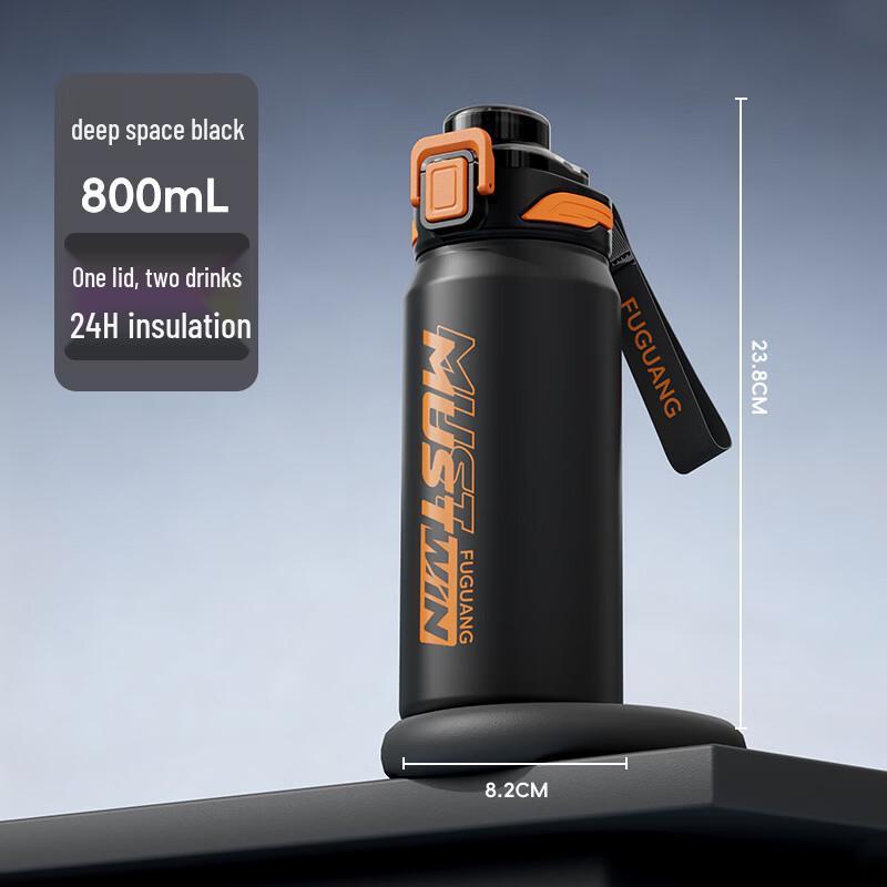 Fuguang Insulated Sports Water Bottle with Pop-up Lid and Straw