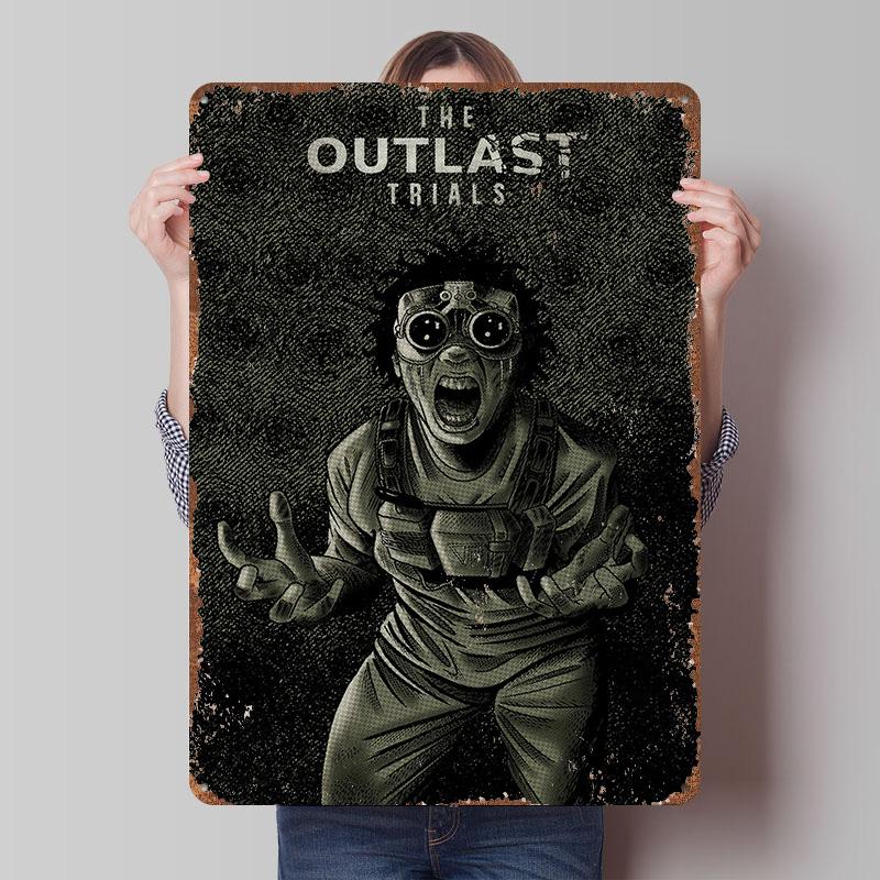 

The Outlast Trials Game Tinplate Poster Customized Wall Art Vintage Retro Metal Signs for Bathroom Decor Office Decoration Room 7.9x11.8In(20x30cm)