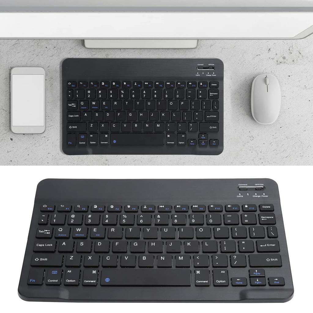 10-inch Portable Wireless Keyboard, Waterproof and Dustproof, Ultra-Wide, Lightweight, for Smartphones, Tablets, and Laptops (Black)
