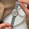 Niche Licht Luxe Zilveren Armbandhorloge Dames Romeins Digitaal Kwarts Horloge, Eenvoudig En High-End Veelzijdig Horloge voor Pendelaars