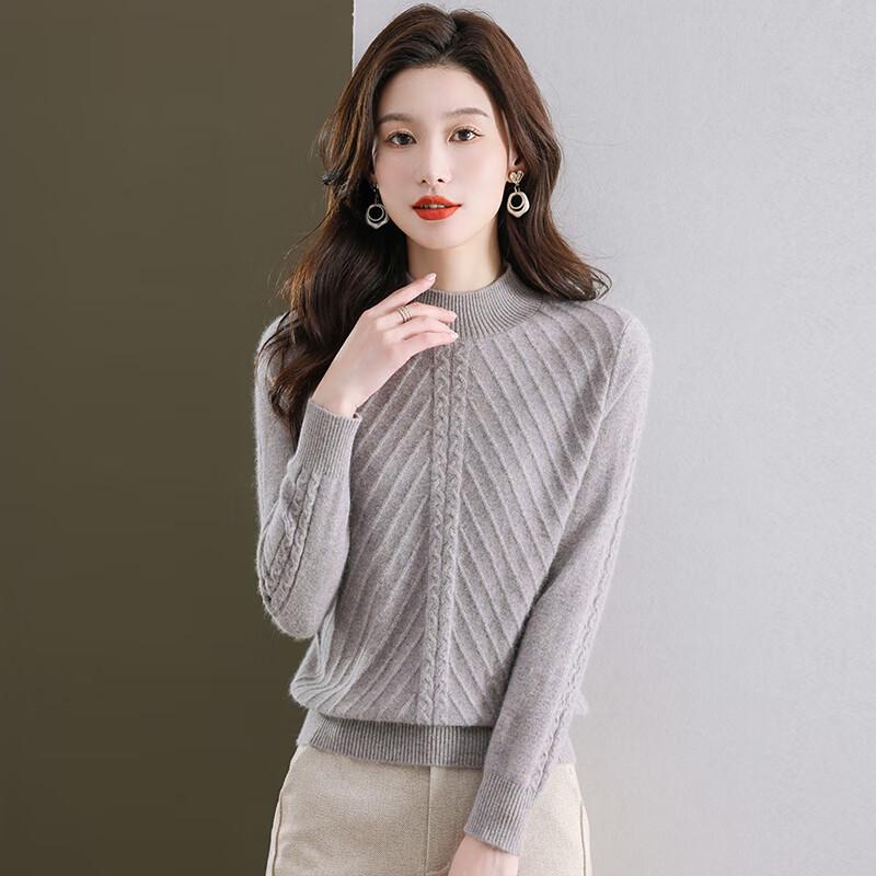 Fengxun Women's Autumn/Winter Mock Neck Sweater