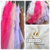 Manufacturer, Elastic Waist Fashionable Versatile and Thin Mesh Stitching Irregular Medium and Long Skirt
