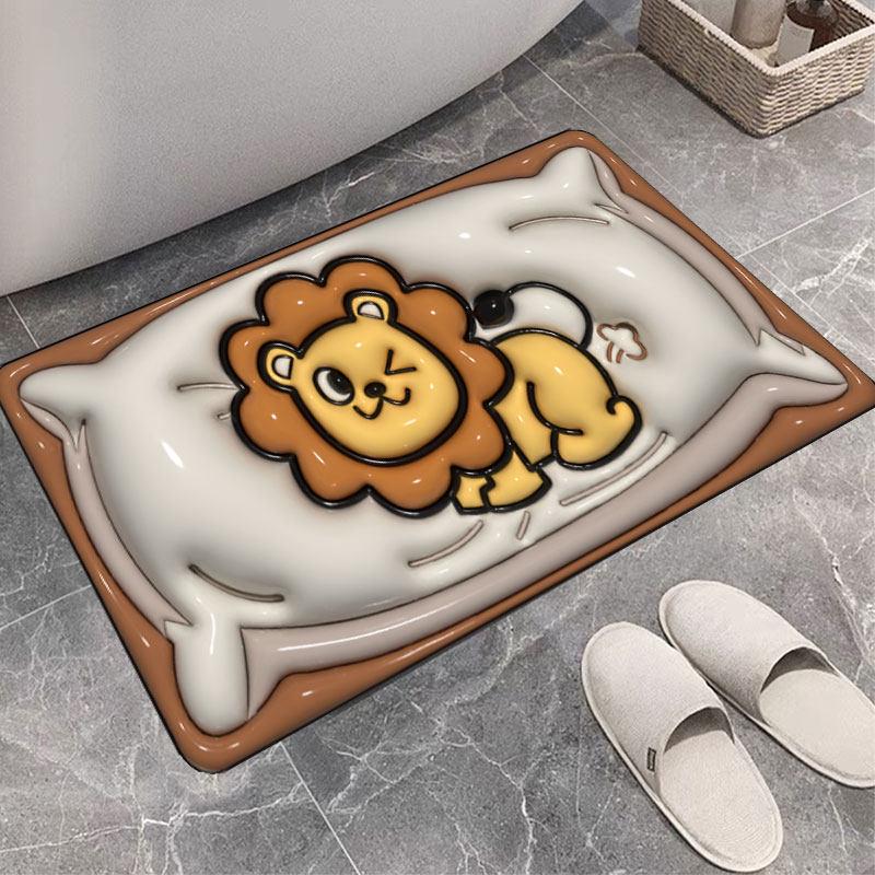 Expandable Cartoon Diatomaceous Floor Mat: Quick-Drying, Water-Absorbent, Anti-Slip, Easy to Clean for Bathroom and Entrance.