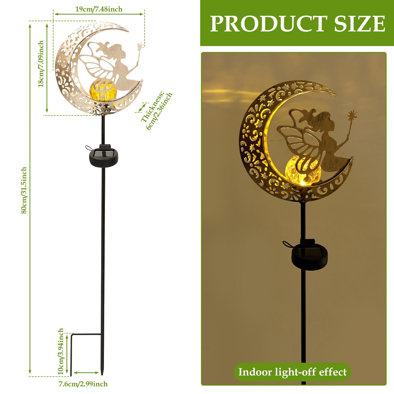 

Fairy Garden Solar Light IP65 Waterproof Outdoor Solar Stake Light Large Retro Metal Lantern Solar Light for Garden Decoration