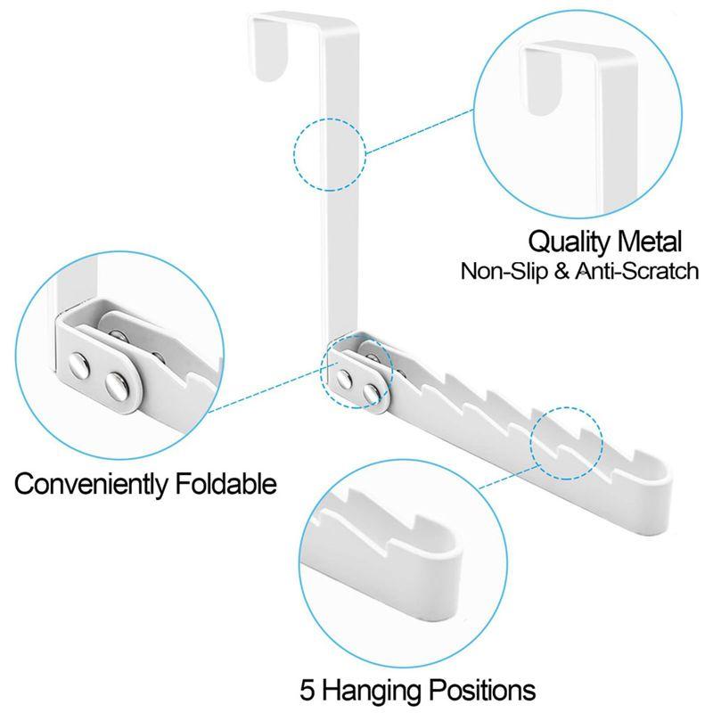 M-Modern-2 Pack Over The Door Hooks Hanger, Sturdy Foldable Over Door Drying Rack For Clothes, Coats, And Towels
